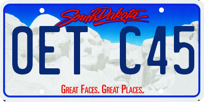 SD license plate 0ETC45