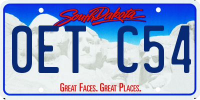 SD license plate 0ETC54