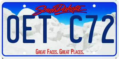 SD license plate 0ETC72