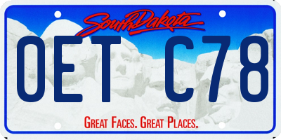 SD license plate 0ETC78