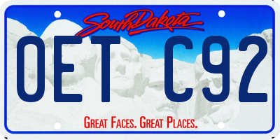 SD license plate 0ETC92