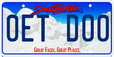 SD license plate 0ETD00