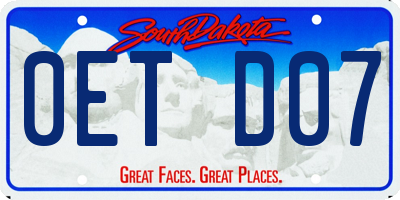 SD license plate 0ETD07