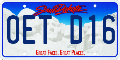 SD license plate 0ETD16