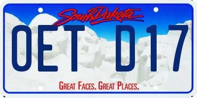 SD license plate 0ETD17