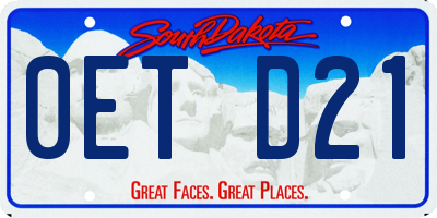 SD license plate 0ETD21