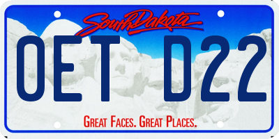 SD license plate 0ETD22