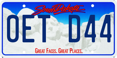SD license plate 0ETD44