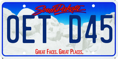 SD license plate 0ETD45