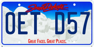 SD license plate 0ETD57