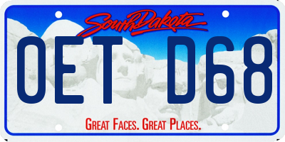 SD license plate 0ETD68