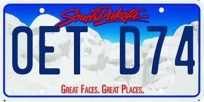 SD license plate 0ETD74
