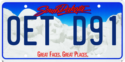 SD license plate 0ETD91