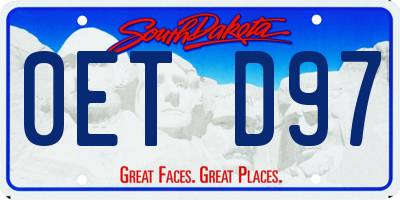 SD license plate 0ETD97