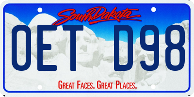 SD license plate 0ETD98