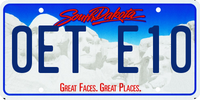 SD license plate 0ETE10