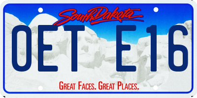 SD license plate 0ETE16