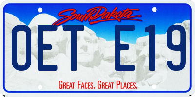 SD license plate 0ETE19