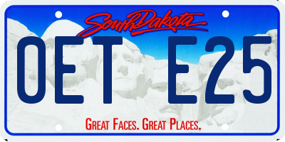 SD license plate 0ETE25