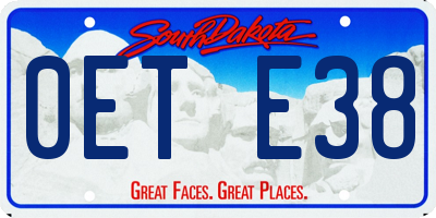 SD license plate 0ETE38