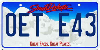 SD license plate 0ETE43