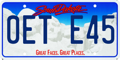 SD license plate 0ETE45