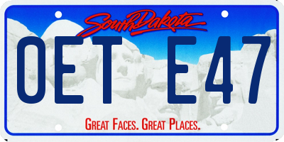 SD license plate 0ETE47