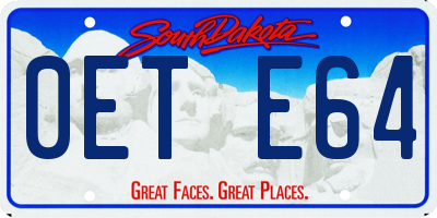 SD license plate 0ETE64