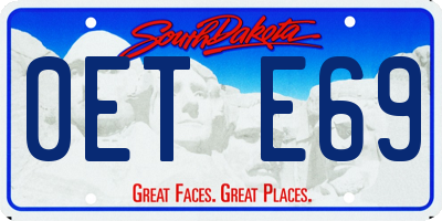 SD license plate 0ETE69
