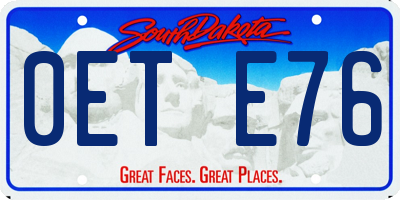 SD license plate 0ETE76