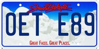 SD license plate 0ETE89