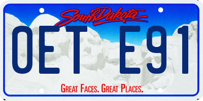 SD license plate 0ETE91