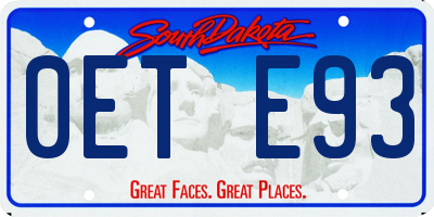 SD license plate 0ETE93
