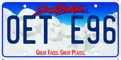 SD license plate 0ETE96