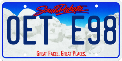 SD license plate 0ETE98