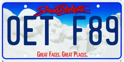 SD license plate 0ETF89