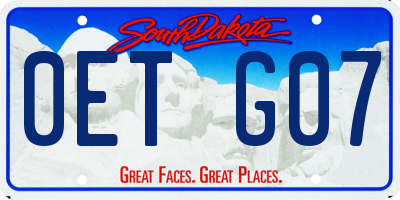 SD license plate 0ETG07