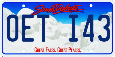SD license plate 0ETI43