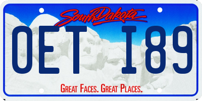 SD license plate 0ETI89