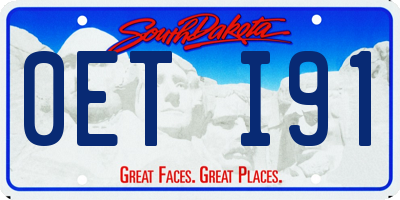 SD license plate 0ETI91