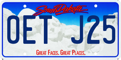 SD license plate 0ETJ25
