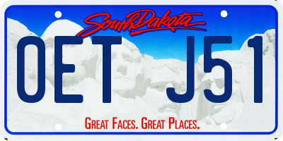 SD license plate 0ETJ51