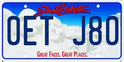 SD license plate 0ETJ80