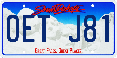 SD license plate 0ETJ81