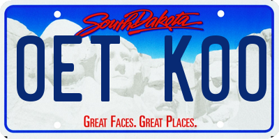 SD license plate 0ETK00
