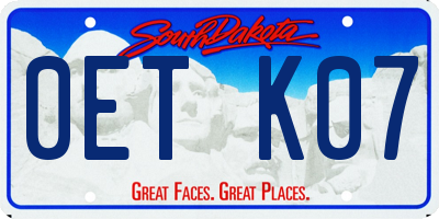 SD license plate 0ETK07