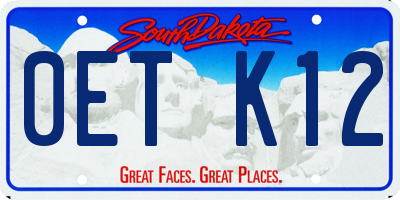 SD license plate 0ETK12