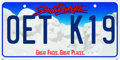 SD license plate 0ETK19