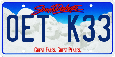 SD license plate 0ETK33