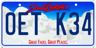 SD license plate 0ETK34